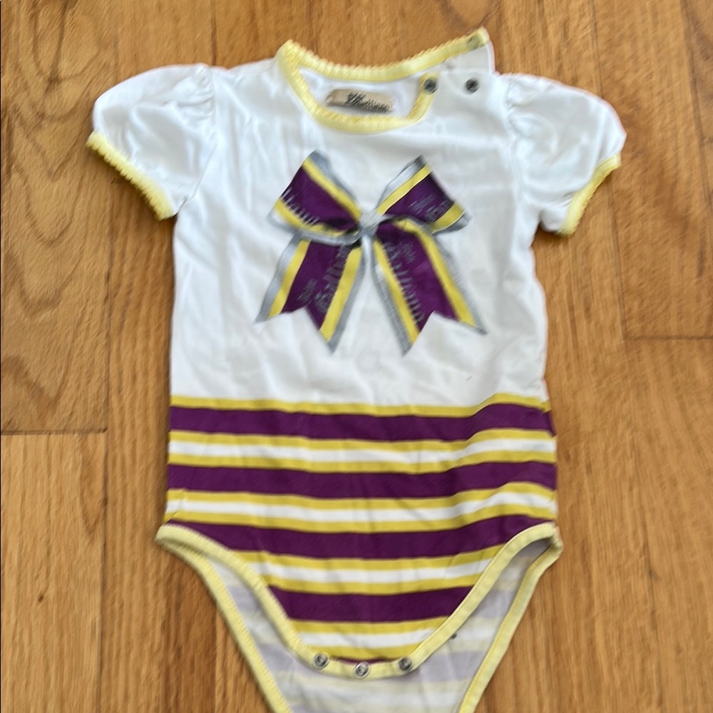 John Galliano Yellow and Purple Bodysuit with Bow Accent
